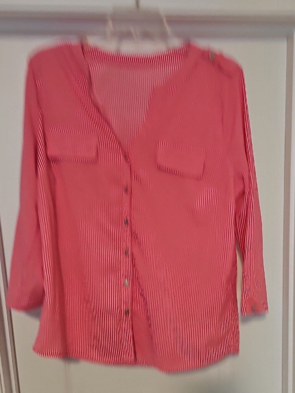 Women’s No  Comment Coral Button-Front Blouse